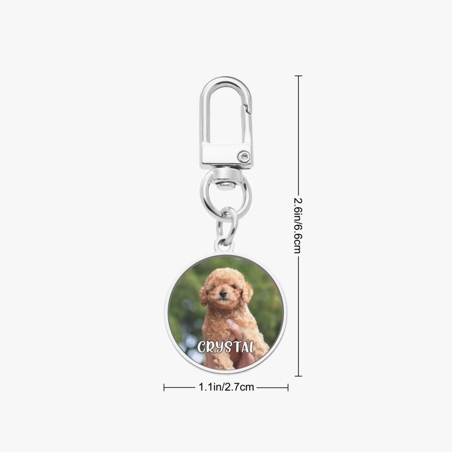 Round Personalized Pet Photo with name - Keychain - Image 3